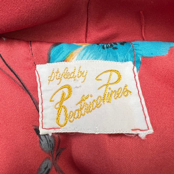 Vintage 50s 60s Maxi Dress House Coat Cover Up Duster Floral Mid Century Modern - Picture 3 of 4